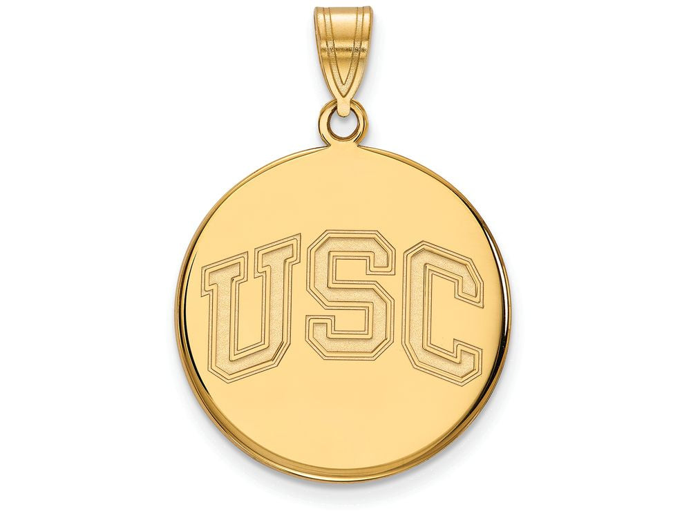 Logoart 10k Yellow Gold University Of Southern California Large Disc Pendant