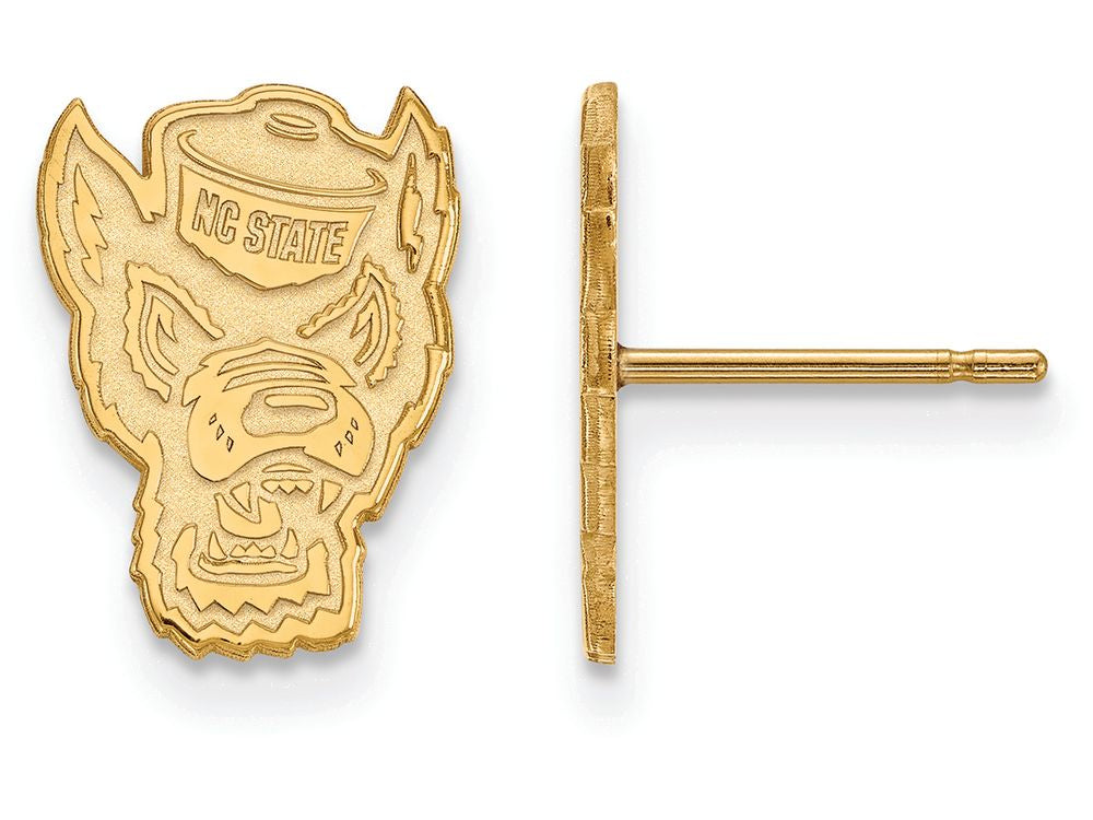10k Yellow Gold Logoart North Carolina State University Small Post Earrings