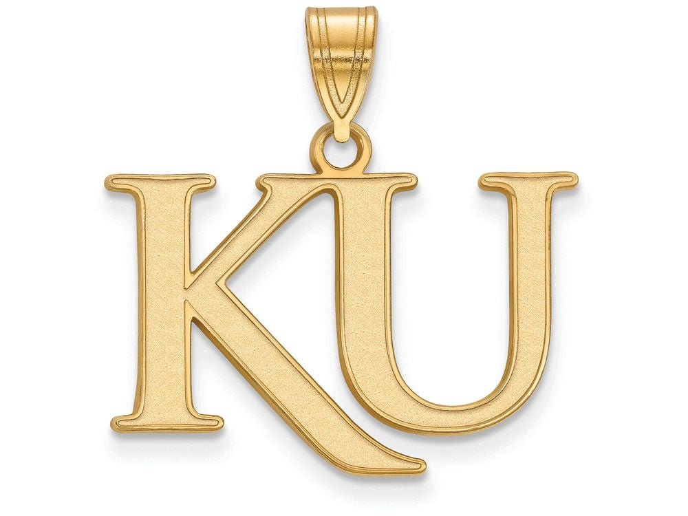 10k Yellow Gold Logoart University Of Kansas Medium Pendant