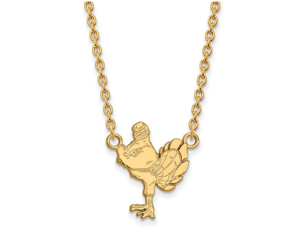 10k Yellow Gold Logoart Virginia Tech Large Pendant Necklace
