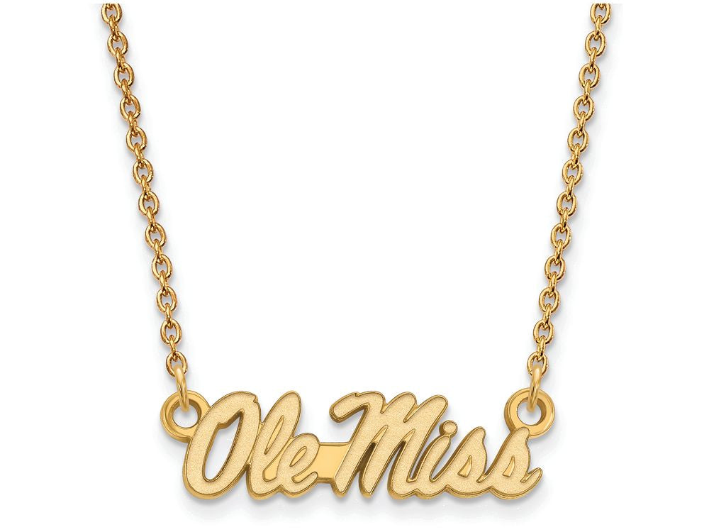 10k Yellow Gold Logoart University Of Mississippi Small Pendant Necklace