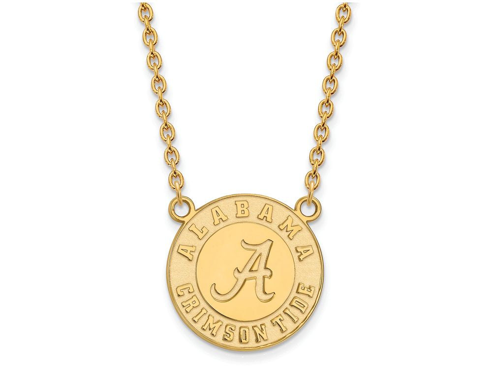 10k Yellow Gold Logoart University Of Alabama Large Pendant Necklace