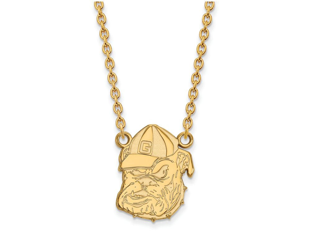10k Yellow Gold Logoart University Of Georgia Large Pendant Necklace