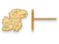 10k Yellow Gold Logoart University Of Kansas Extra Small Post Earrings