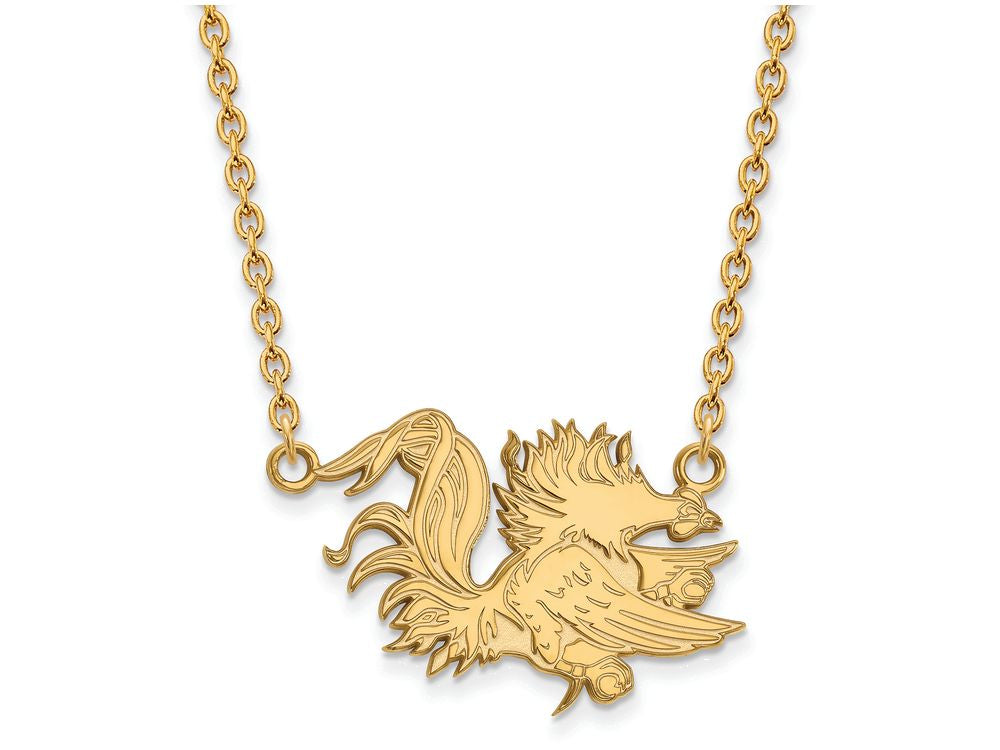 10k Yellow Gold Logoart University Of South Carolina Large Pendant Necklace