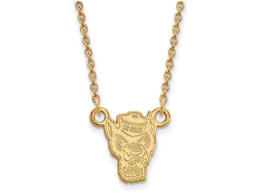 10k Yellow Gold Logoart North Carolina State University Small Pendant Necklace