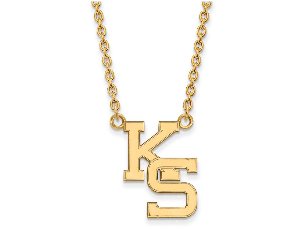 10k Yellow Gold Logoart Kansas State University Large Pendant Necklace