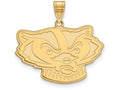 10k Yellow Gold Logoart University Of Wisconsin Large Pendant