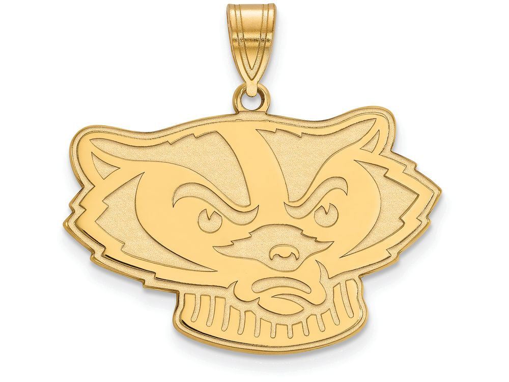 10k Yellow Gold Logoart University Of Wisconsin Large Pendant