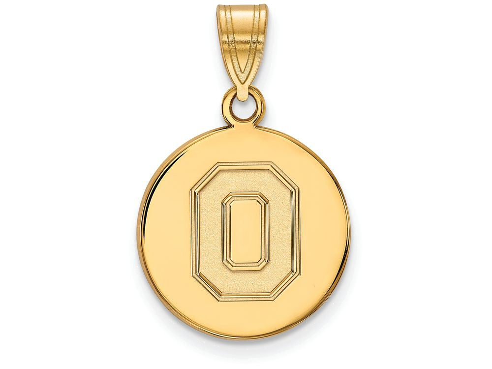 10k Yellow Gold Logoart Ohio State University Medium Disc Pendant