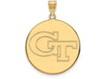 10k Yellow Gold Logoart Georgia Institute Of Technology Extra Large  Disc Pendant