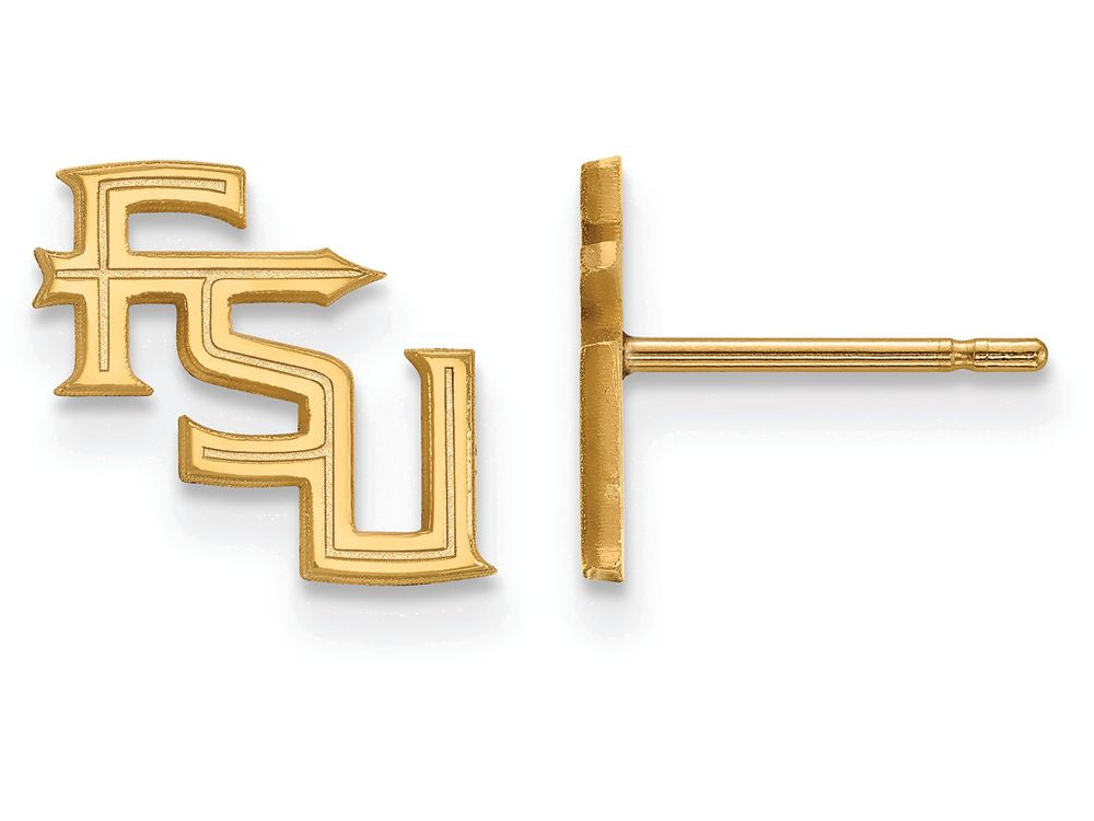 10k Yellow Gold Logoart Florida State University Extra Small Post Earrings