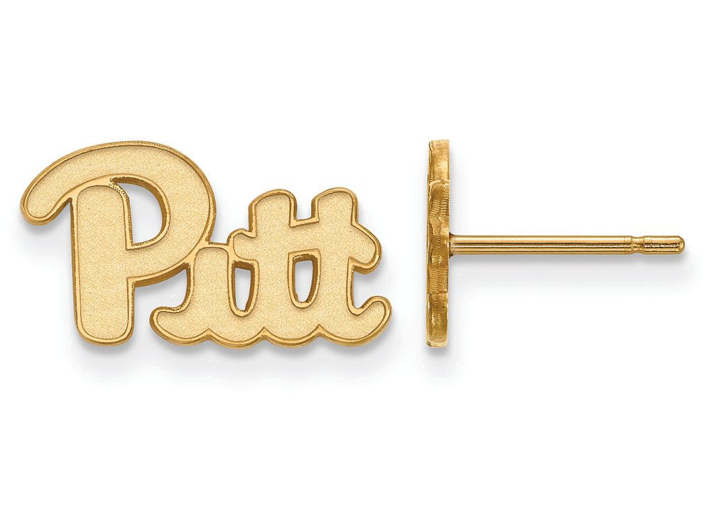 10k Yellow Gold Logoart University Of Pittsburgh Extra Small Post Earringss