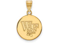 10k Yellow Gold Logoart Wake Forest University Medium Disc Pendant