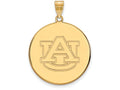 10k Yellow Gold Logoart Auburn University Extra Large  Disc Pendant