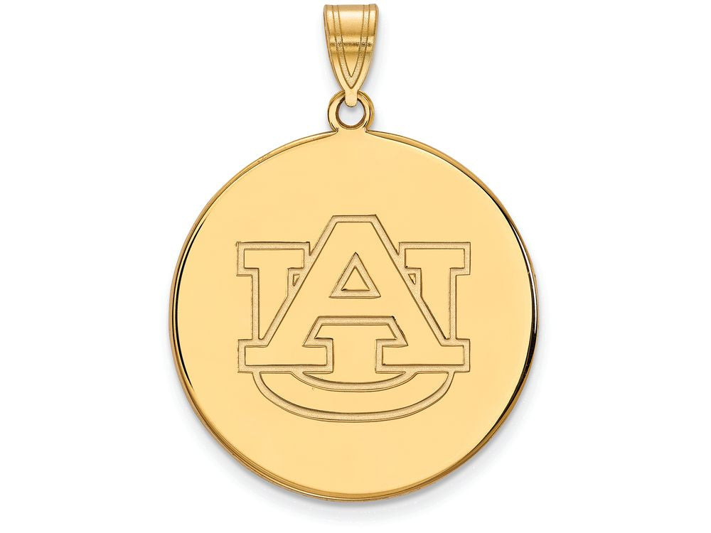 10k Yellow Gold Logoart Auburn University Extra Large  Disc Pendant