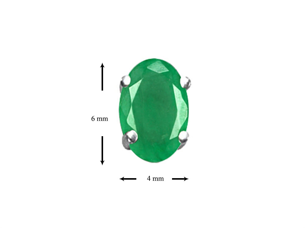 Tommaso Design Oval Genuine Emerald Earrings