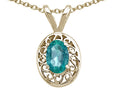 Tommaso Design Oval 6x4mm Genuine Emerald Pendant Necklace