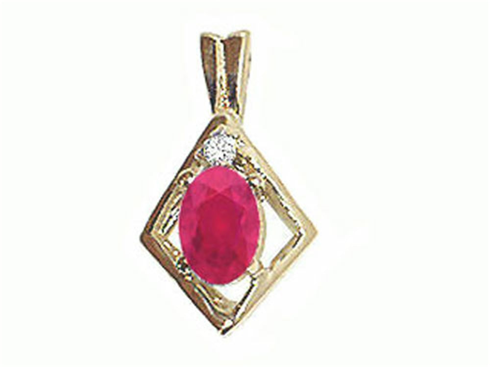 Tommaso Design Genuine Ruby Pendant Necklace
