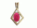 Tommaso Design Genuine Ruby Pendant Necklace