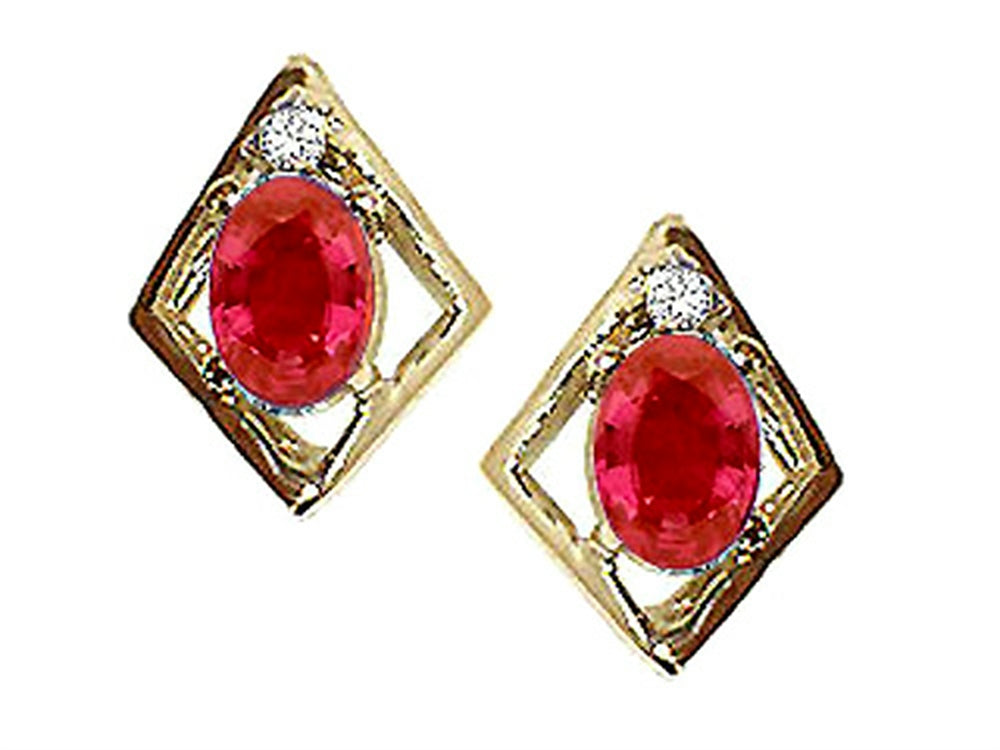 Tommaso Design Genuine Ruby Earrings