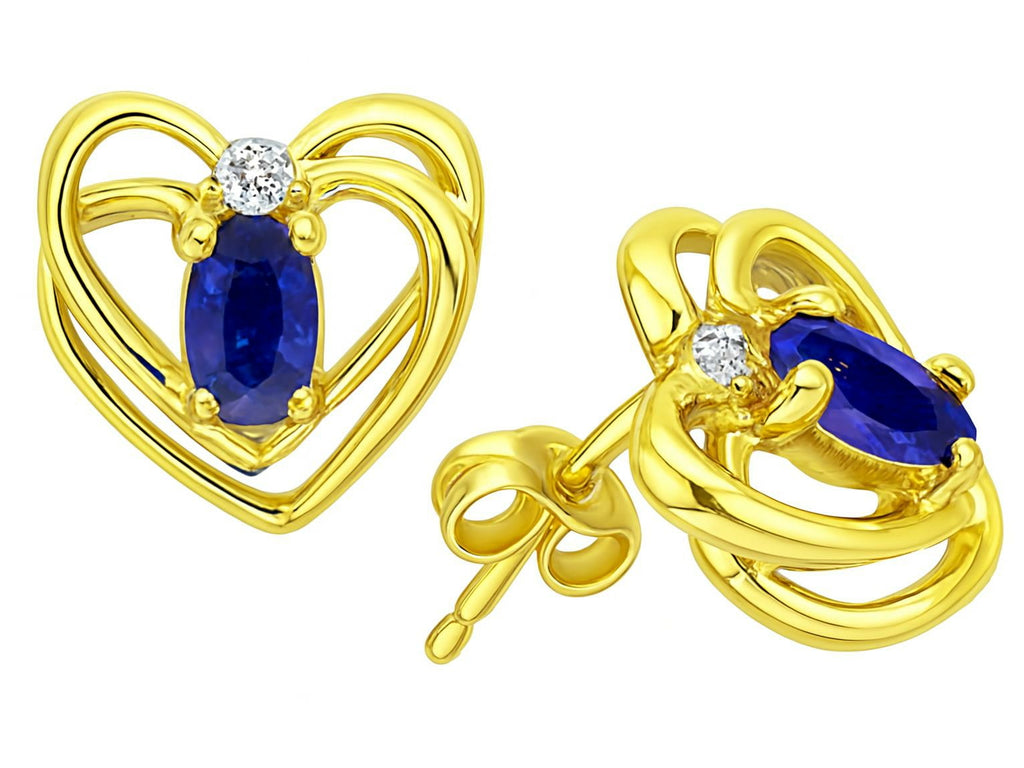 Tommaso Design Oval 5x3mm Genuine Sapphire Earrings