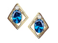 Tommaso Design Oval 6x4mm Genuine Blue Topaz Earrings