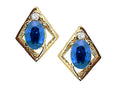 Tommaso Design Oval 6x4mm Genuine Sapphire Earrings