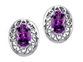Tommaso Design Oval 6x4mm Genuine Amethyst Earrings