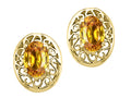 Tommaso Design Oval 6x4mm Genuine Citrine Earrings