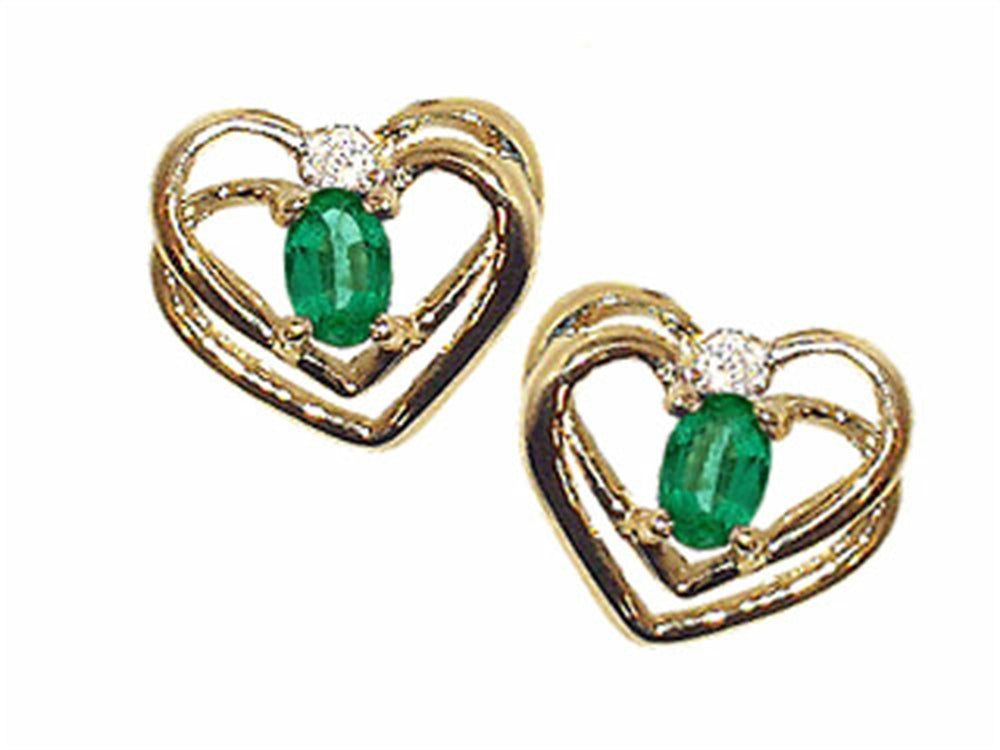 Tommaso Design Oval 5x3mm Genuine Emerald Earrings
