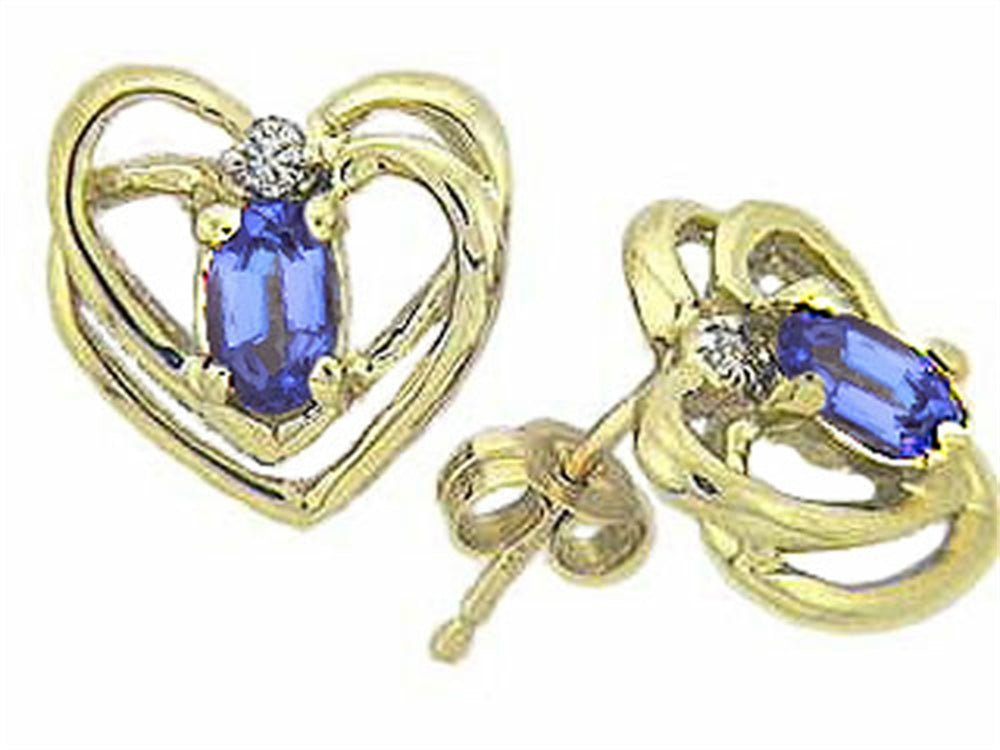 Tommaso Design Oval 5x3mm Genuine Tanzanite Earrings