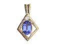 Tommaso Design Oval 6x4mm Genuine Tanzanite Pendant Necklace