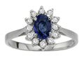 Tommaso Design Oval 7x5mm Genuine Sapphire Ring