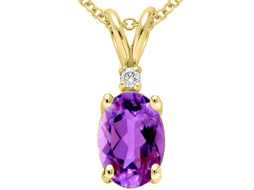 Tommaso Design Genuine Amethyst Pendant Necklace