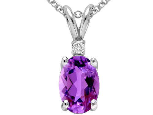 Tommaso Design Genuine Amethyst Pendant Necklace