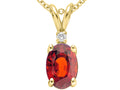 Tommaso Design Genuine Garnet Pendant Necklace