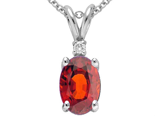 Tommaso Design Genuine Garnet Pendant Necklace