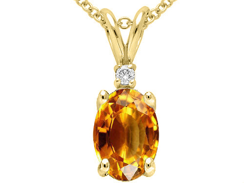 Tommaso Design Genuine Citrine Pendant Necklace