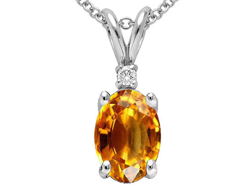 Tommaso Design Genuine Citrine Pendant Necklace
