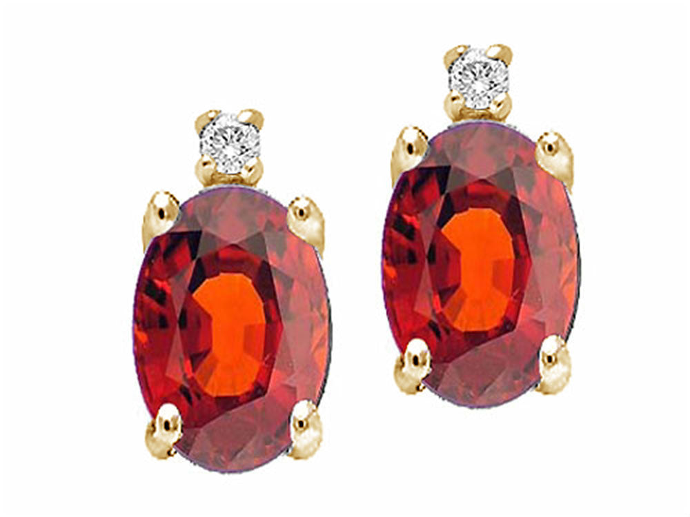 Tommaso Design Genuine Garnet Earrings