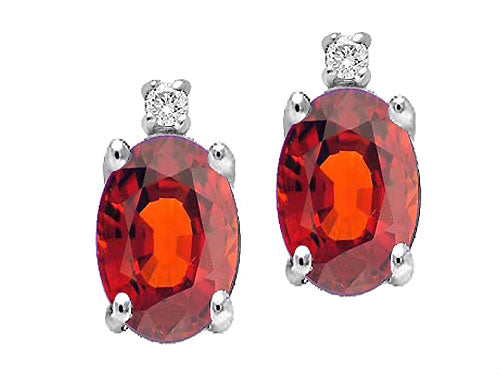 Tommaso Design Genuine Garnet Earrings