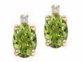Tommaso Design Oval 8x6 mm Genuine Peridot Earrings
