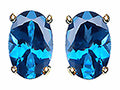Tommaso Design Oval 8x6 mm Genuine Blue Topaz Earrings
