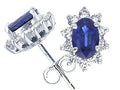 Tommaso Design Oval 6x4 mm Genuine Sapphire Earrings