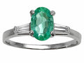 Tommaso Design Genuine Emerald Engagement Ring