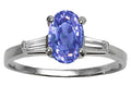 Tommaso Design Oval 7x5 mm Genuine Tanzanite Engagement Ring
