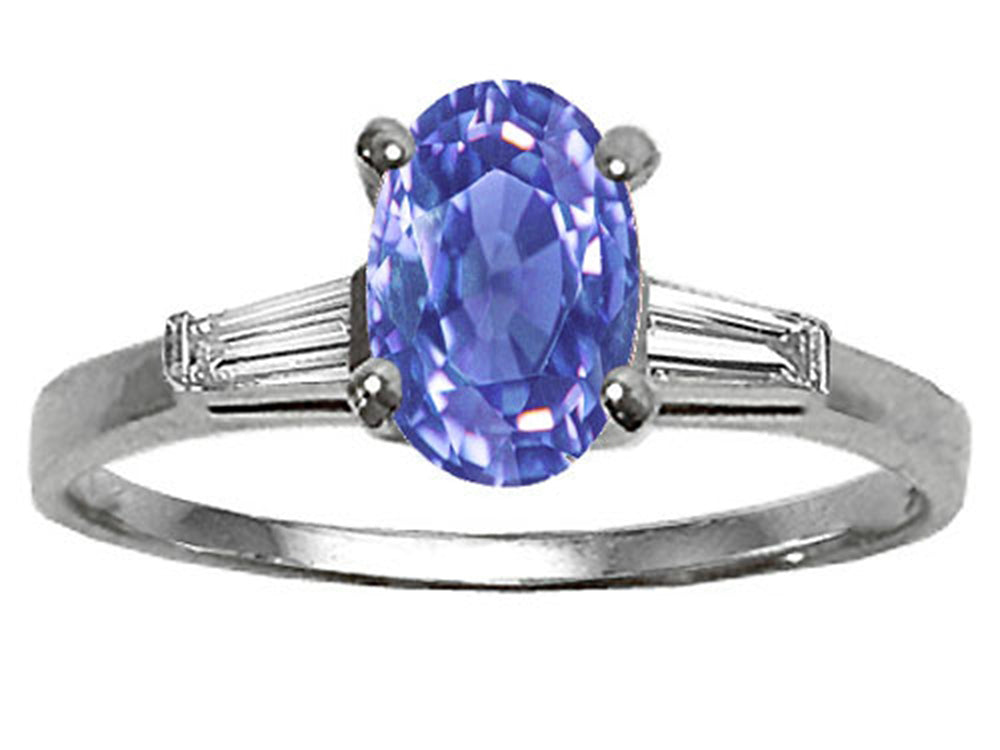 Tommaso Design Oval 7x5 mm Genuine Tanzanite Engagement Ring