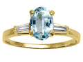 Tommaso Design Genuine Aquamarine Engagement Ring