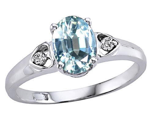 Tommaso Design Genuine Aquamarine Ring